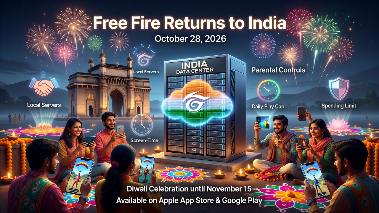 Free Fire Returns to India With Local Servers and New Parental Controls